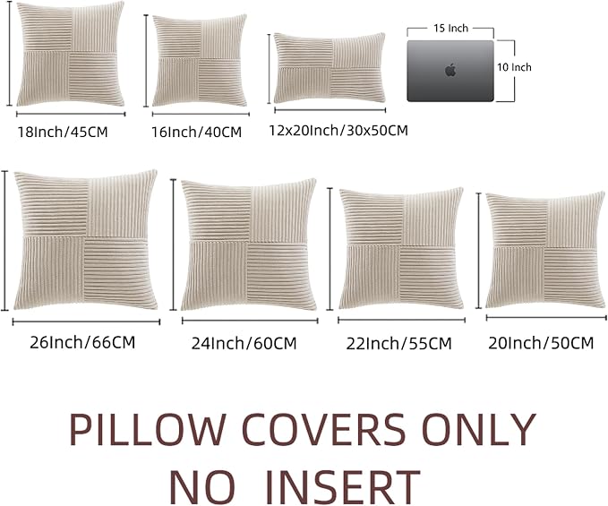 Fancy Homi 2 Packs Neutral Taupe Samll Decorative Throw Pillow Covers 14x14 Inch - Image 7