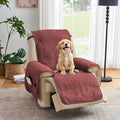 Red Quilted Recliner Chair Covers, Waterproof Recliner Chair Covers, Lazy Boy by Pamhaven