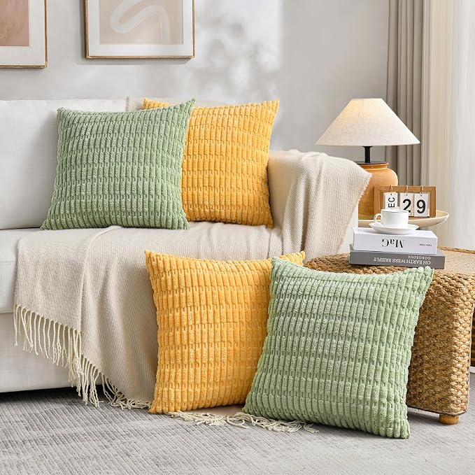 Fancy Homi Set of 4 Spring Boho Decorative Throw Pillow Covers 24x24 Inch - Image 6