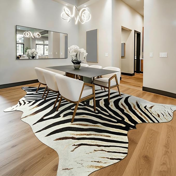 BENRON Zebra Print Area Rug, Cute Animal Hides and Skins - Image 6