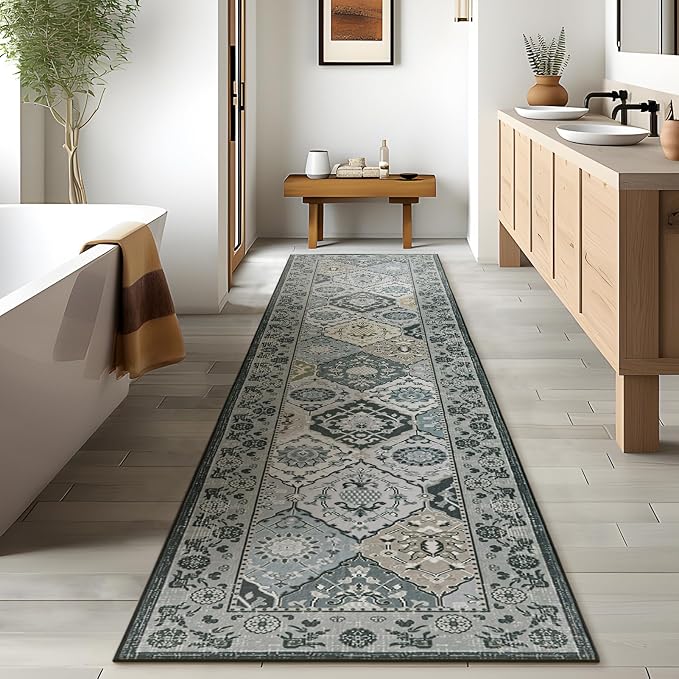 Phantoscope Washable Runner Rug 2'x10' Non-Slip, Vintage Boho Hallway Rugs - Image 7