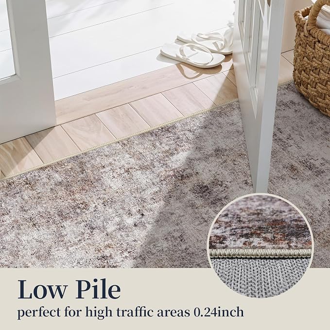 4 Square Area Rug: Washable Low Pile Carpet - Image 7
