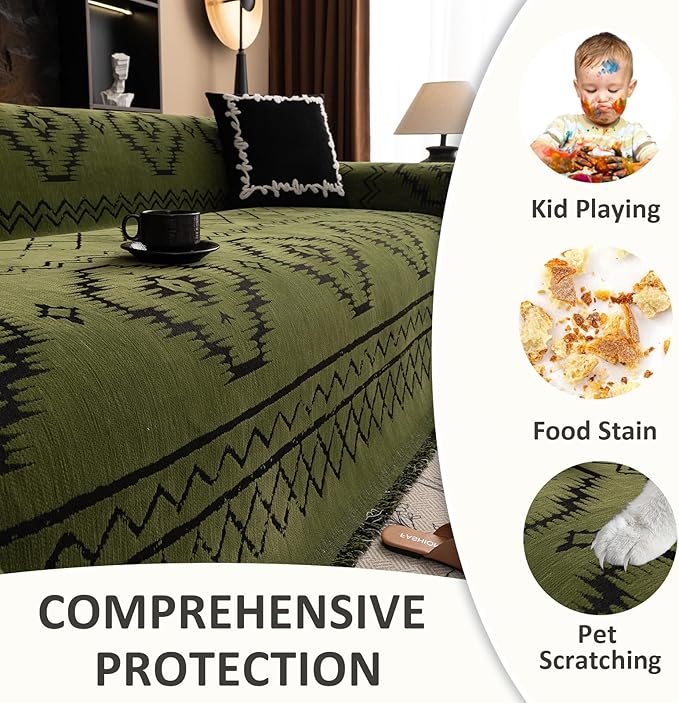 VClife Bohemian Green Couch Cover - Image 4