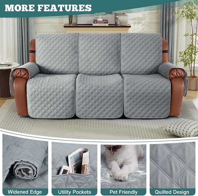 Ruaozz Waterproof Recliner Sofa Covers, 1-Piece Couch Covers - Image 5