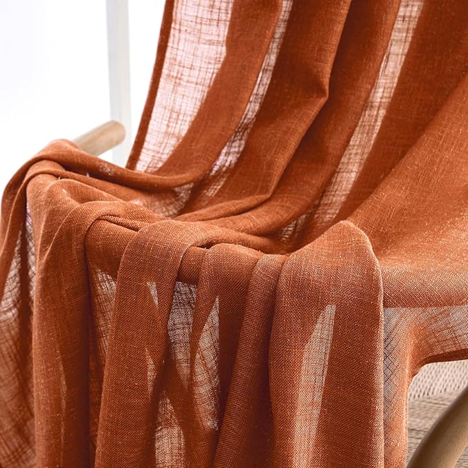 MIULEE Rust Curtains 90 Inch Length 2 Panels - Image 4
