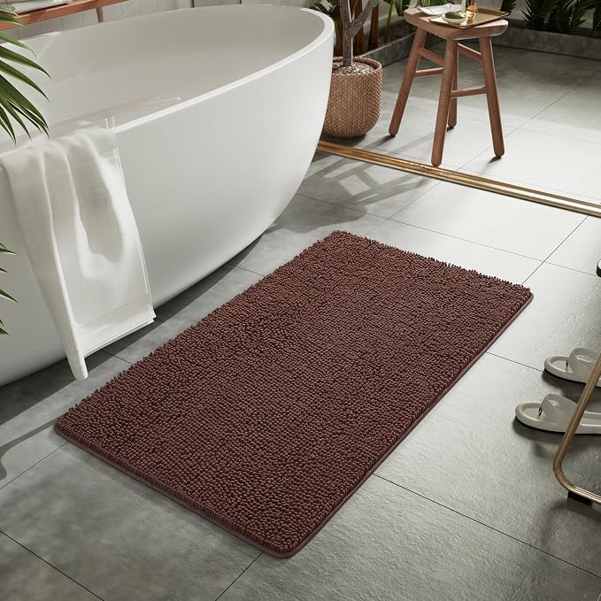 LOCHAS Luxury Bathroom Rug Shaggy Bath Mat 24 x 44 Inch, Washable Non Slip Bath - Image 7