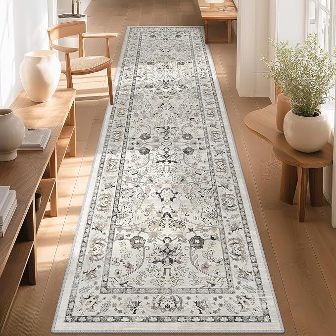 LOKHOM Washable Runner Rug, 2x8 Non-Slip Vintage Hallway Runner Rug by LOKHOM