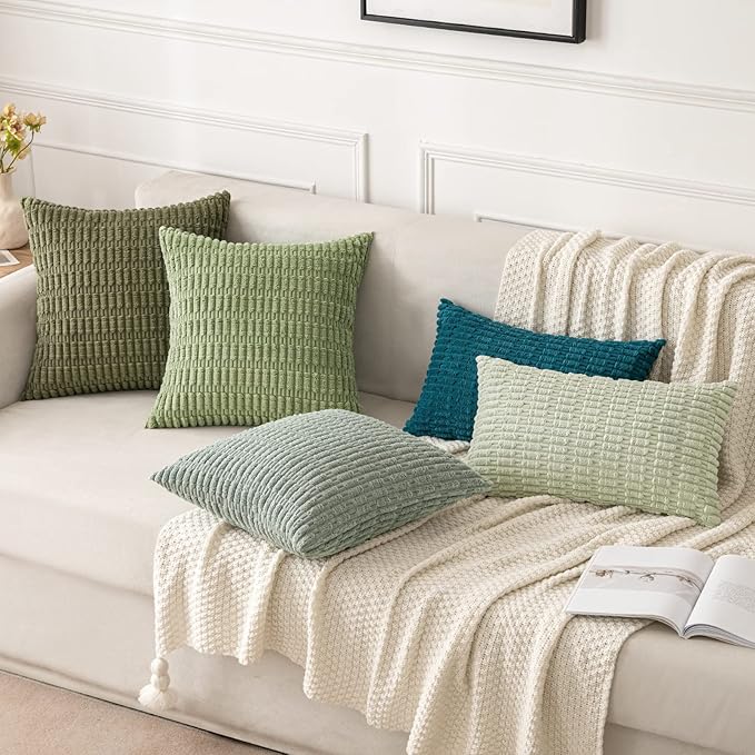 MIULEE Pack of 2 Corduroy Decorative Throw Pillow Covers 20x20 Inch Soft Boho - Image 2