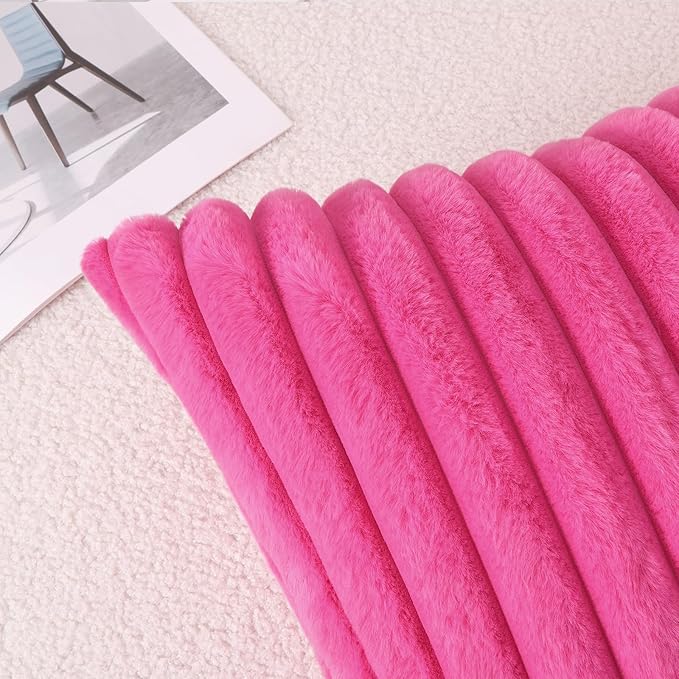 Pallene Faux Fur Plush Throw Pillow Covers 26x26 Set of 2, Luxury Soft Fluffy - Image 8