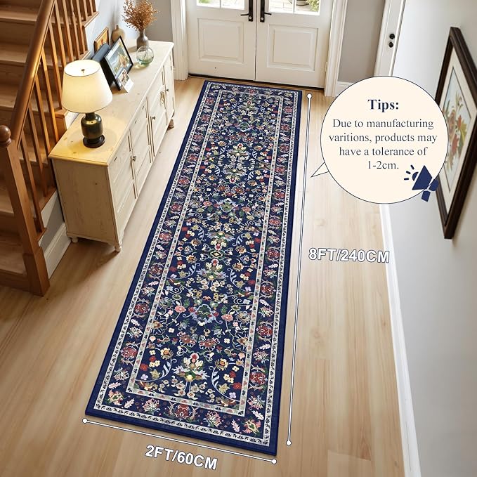 LOKHOM Washable Runner Rug, 2x8 Non-Slip Vintage Hallway Runner Rug - Image 2