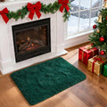 Merelax Fluffy Shaggy Area Rug, Deep Green 2x3 Small Rugs by Merelax
