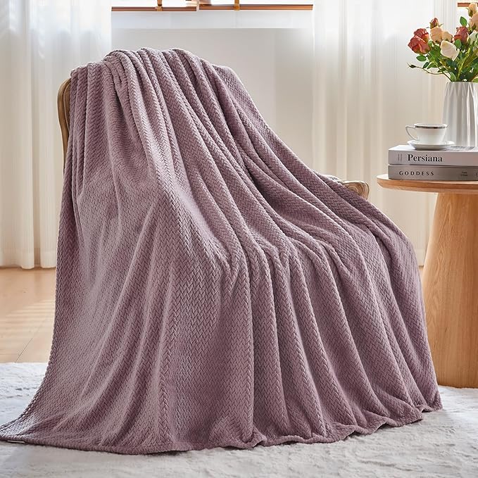 NEWCOSPLAY Super Soft King Blanket Light Purple Premium Silky Flannel Fleece - Image 7