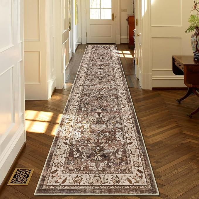 LOKHOM Washable Runner Rug, 2x10 Non-Slip Vintage Farmhouse Hallway Runner Rug - Image 3