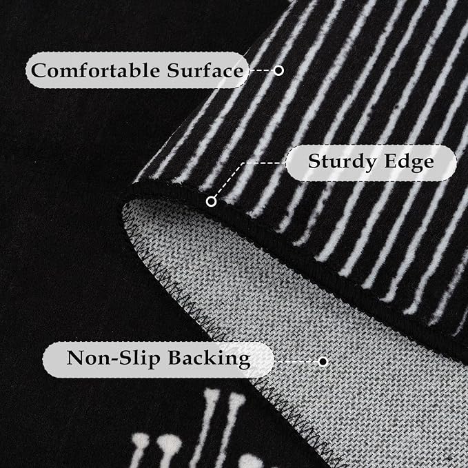 Seavish Hallway Runner Rug 2x8 Black Kitchen Runner Rugs Non Slip Washable Low - Image 3