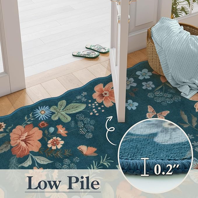 Lahome Floral Washable Runner Rug, Boho Ultra-Thin Kitchen Runners - Image 5
