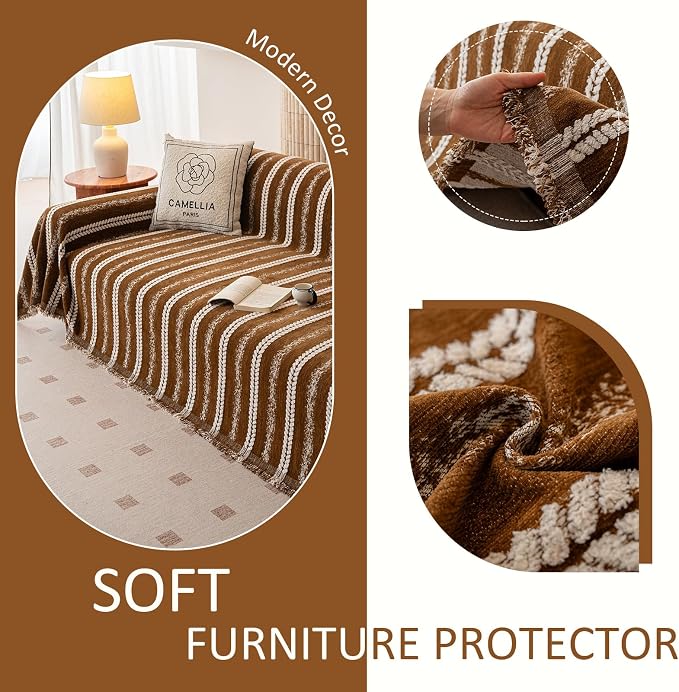 VClife Sofa Cover Bohemian Striped Pattern Couch Cover - Image 6