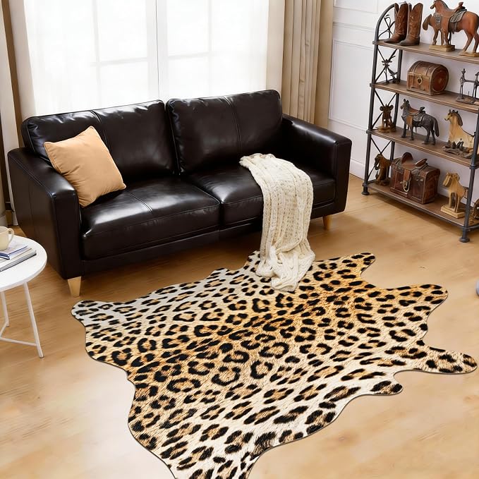 BENRON Premium Leopard Rugs for Living Room Bedroom, Non-Slip Throw Rug for - Image 3