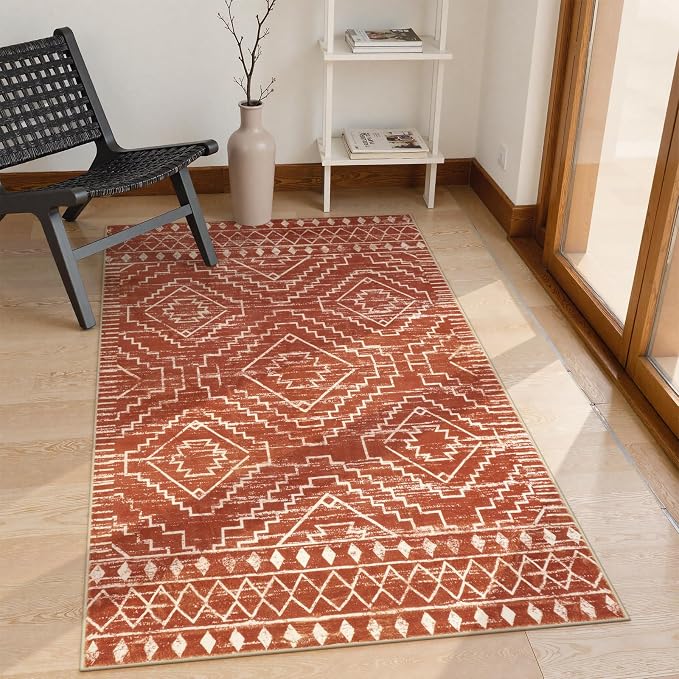 Wonnitar Moroccan Washable Area Rug, 3x5 Non-Slip Rugs by Wonnitar