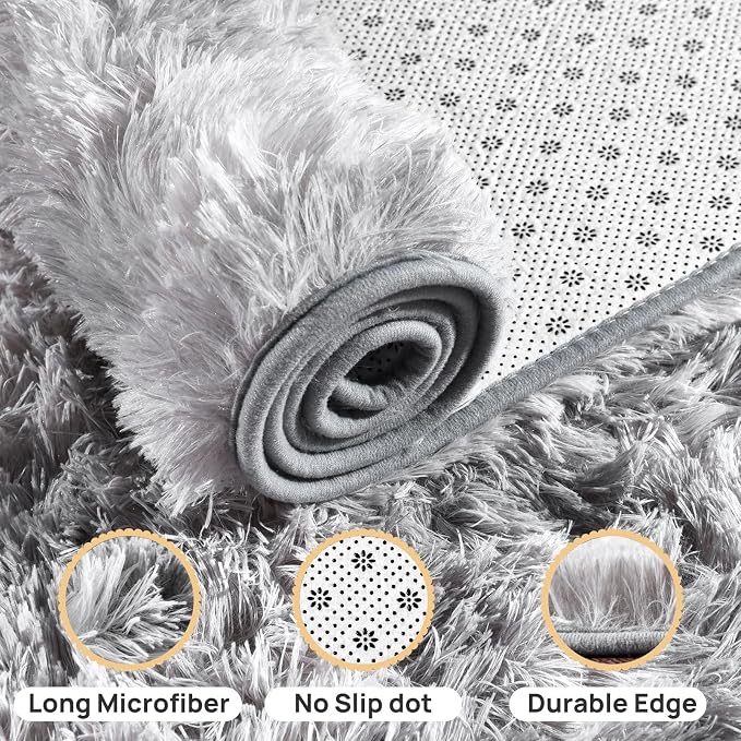 Shaggy Soft Fluffy Rug Non-Slip Indoor Floor Carpet - Image 5