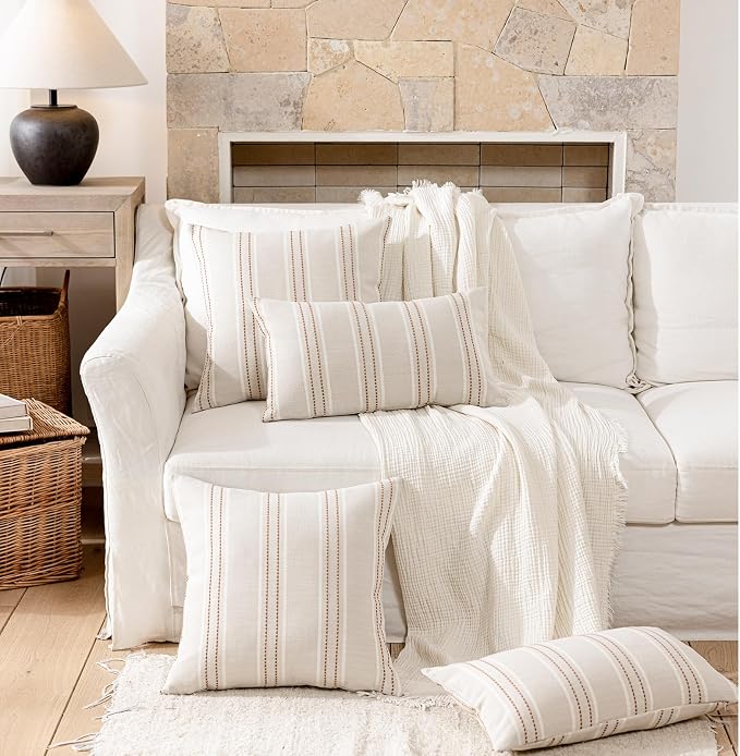 Hckot Throw Pillow Covers 22x22 Set of 2 Camel Pillow Covers Farmhouse - Image 5