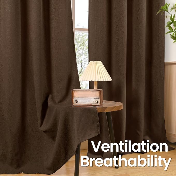 BGment Brown Linen Curtains 95 Inches Long - Image 7