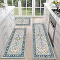 HEBE Boho Kitchen Rugs Sets of 3 Non Slip Washable Farmhouse Kitchen Rugs and by HEBE