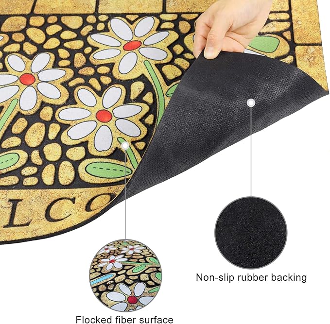 CHICHIC Welcome Door Mat 24 x 36 Inch Front Doormat Outdoors - Image 4