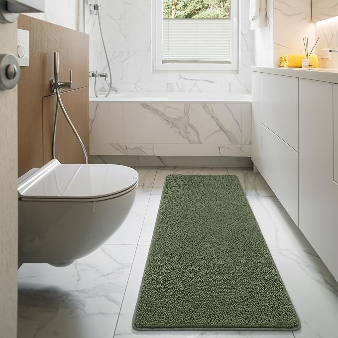 LOCHAS Luxury Bathroom Rug Shaggy Bath Mat 24 x 70 Inch, Washable Non Slip Bath - Image 6