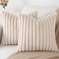 Pallene Faux Fur Plush Throw Pillow Covers 22x22 Set of 2, Luxury Soft Fluffy by PALLENE