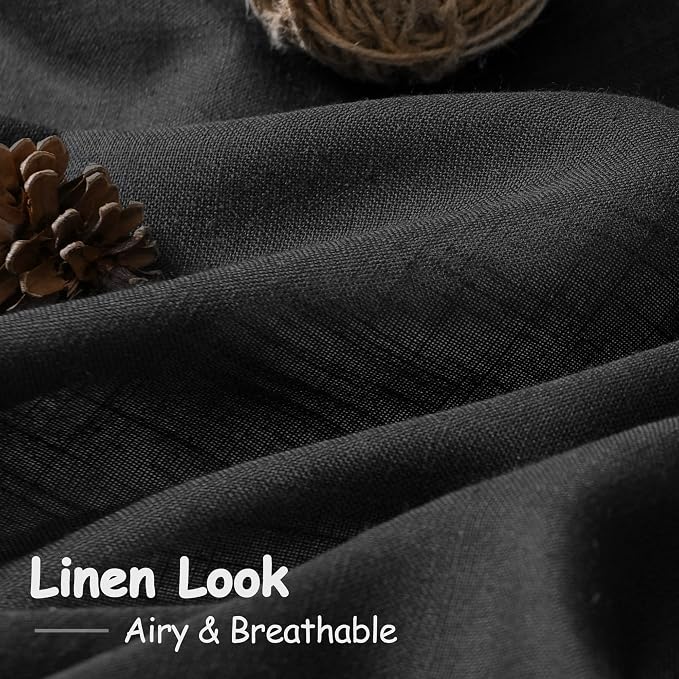 Linen Black Curtains 135 inch Extra Long - Image 5