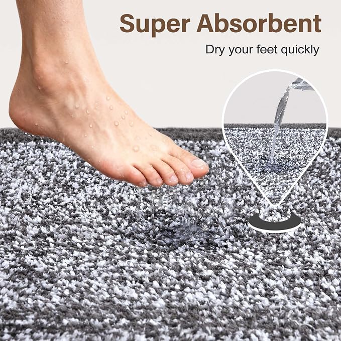 Bathroom Rugs 24x17 Non Slip Washable, Soft Absorbent Quick Dry Mats - Image 8