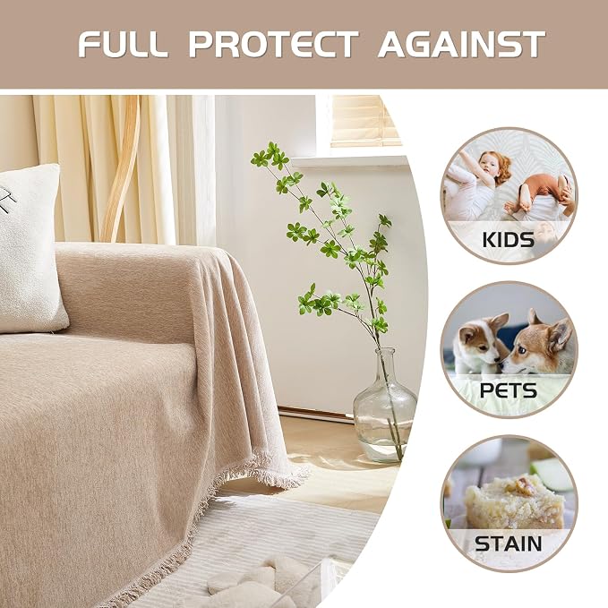 MEETSKY L Shaped Couch Covers for 2 Cushion Couch Sofa Sectional Sofa Covers - Image 2