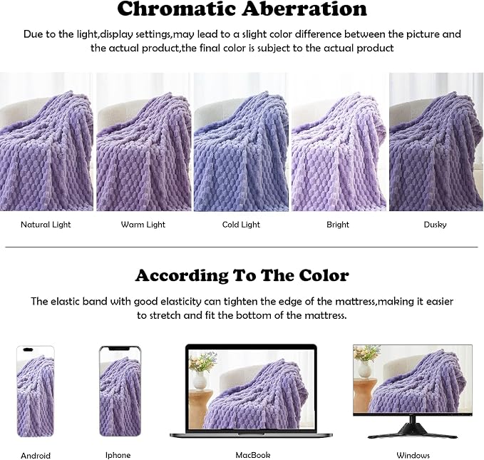 NEWCOSPLAY Super Soft Twin Blanket Lavender Premium Silky Flannel Fleece 3D - Image 6