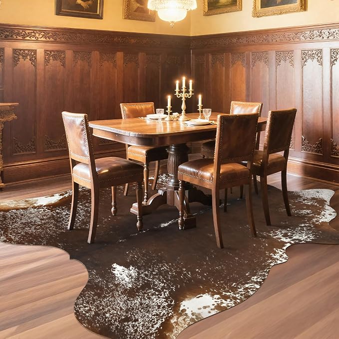 AROGAN Western Decor Faux Fur Cowhide Rug, 5.2x6.3 Feet Premium Animal Skin Cow - Image 4