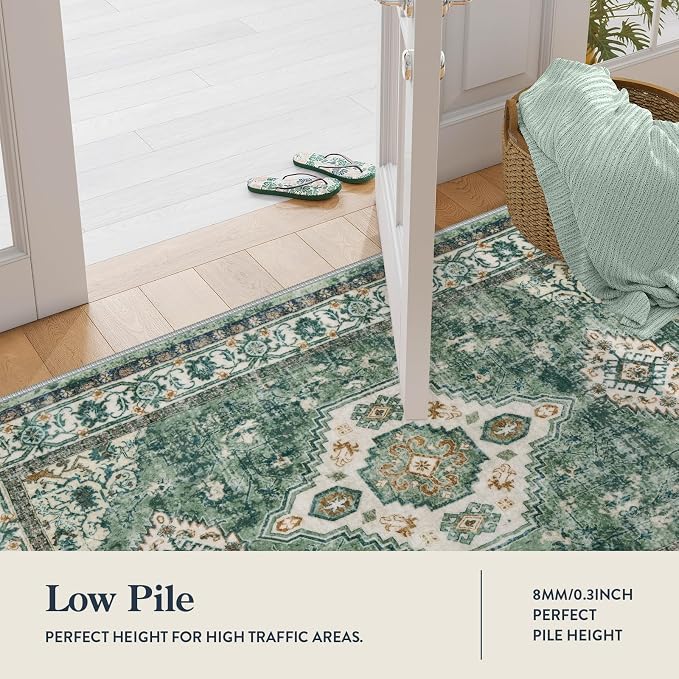 Lahome Oriental Small Rugs for Entryway, 2x3 Rug Non Slip Washable Door Mat - Image 2
