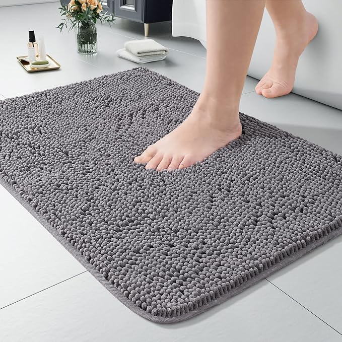 LOCHAS Luxury Bathroom Rug Shaggy Bath Mat 24 x 17 Inch, Washable Non Slip Bath by LOCHAS