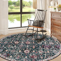 Lahome Moroccan Trellis Washable Round Area Rug, Soft Round Rugs 6ft Ultra-Thin by Lahome