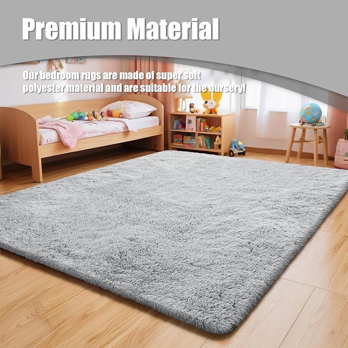 Shag Area Rug for Bedroom 5x8, Soft Fuzzy Rug Non-Shedding Indoor Plush Carpet - Image 8