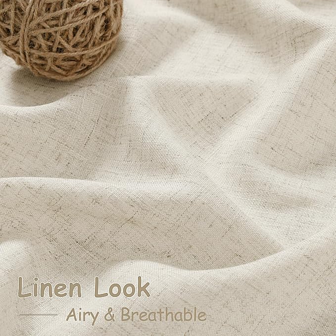 Nanspring Vanilla Linen Curtains 120 Inches Long - Image 4
