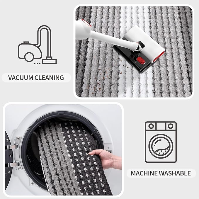 Kitinjoy Indoor Outdoor Door Mat, 30x17 Non-Slip Absorbent Dirt Trapper - Image 5