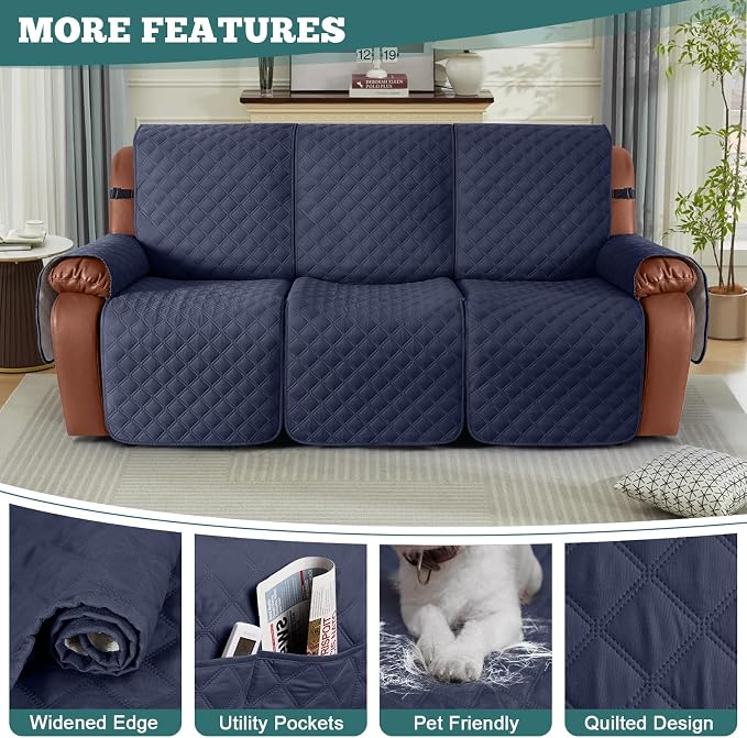 Ruaozz Waterproof Recliner Couch Covers, Sofa Slipcovers Washable 1-Piece - Image 5