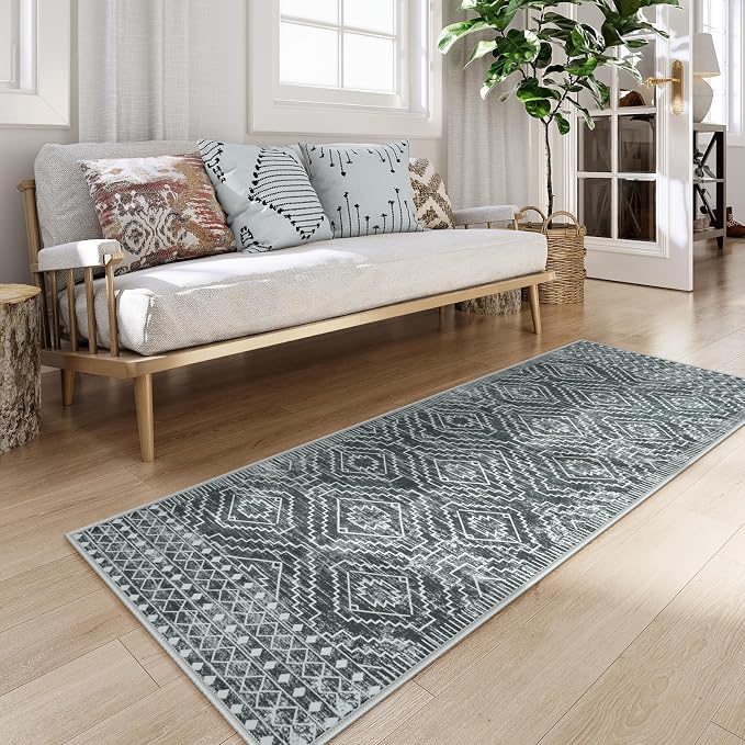 Wonnitar Washable Kitchen Runner Rug 2x6, Moroccan Grey Runners - Image 7