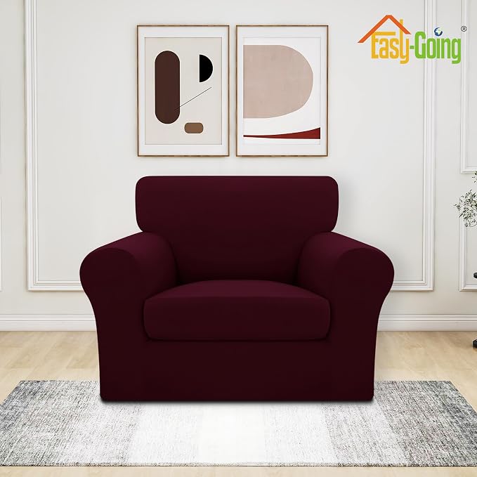 Easy-Going 3 Pieces Stretch Chair Cover Washable Chair Slipcover Set - Image 2