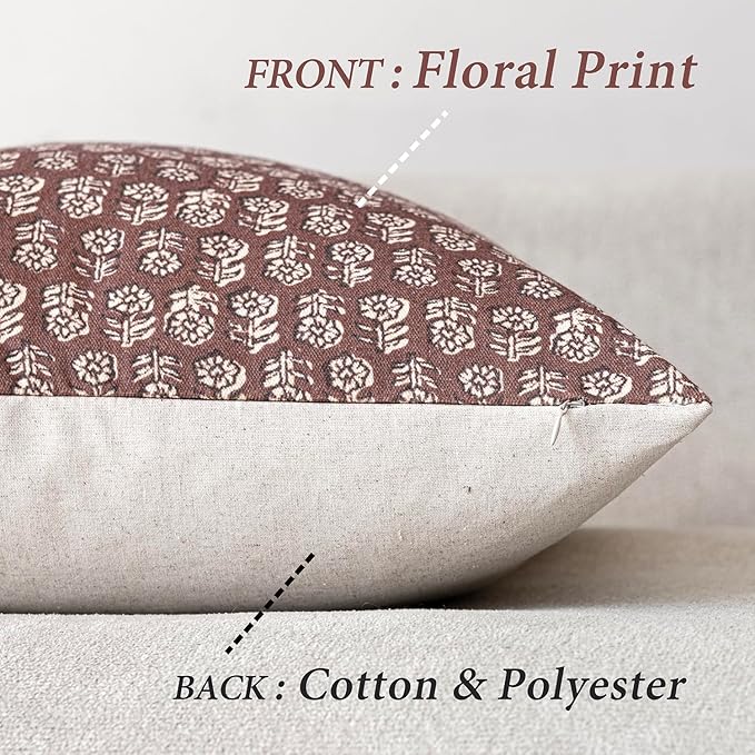 Foindtower Set of 2 Decorative Vintage Long Lumbar Throw Pillow Covers Neutral - Image 2