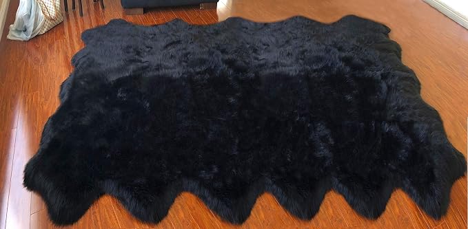 Free Shape Luxury Soft Fluffy Shag Area Rug Duo Decto 12 Pelts 6'x12', 180x360cm by LAMBZYRUGS