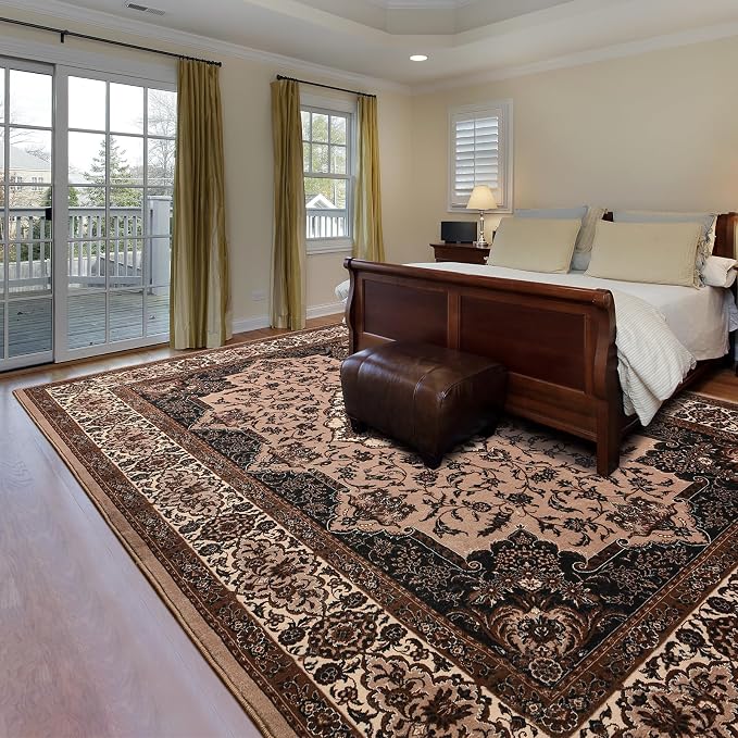 Area Rug for Living Room, Machine Washable Brown Rugs for Bedroom, 6x9Ft - Image 2
