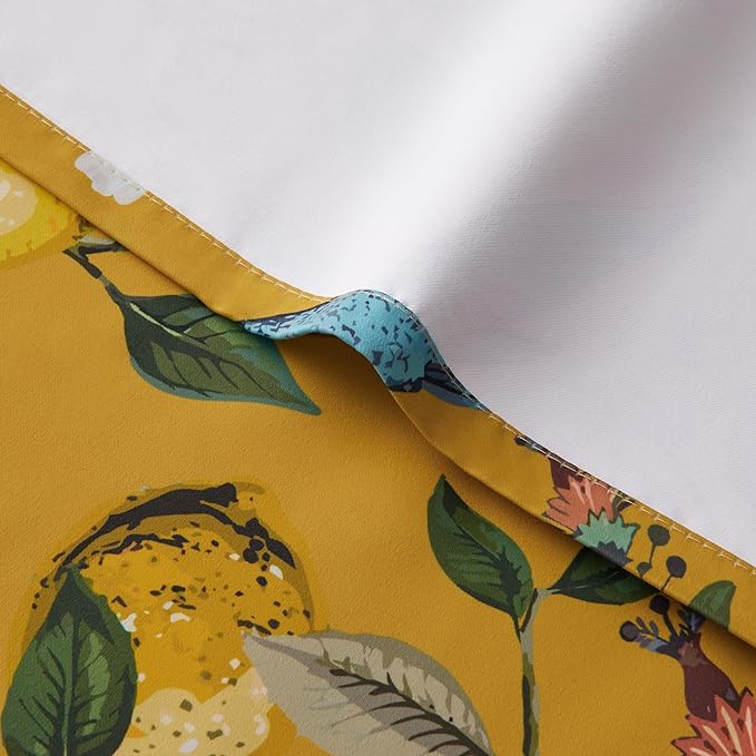 Topfinel Kitchen Curtains 45 Inch Length Mustard Yellow Vintage Blackout - Image 8