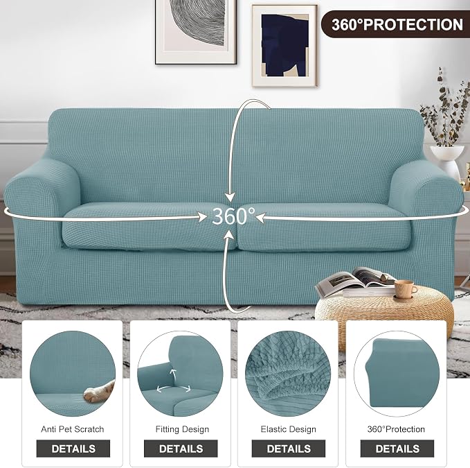 U-NICE HOME 3 Pieces Stretch Couch Cover Sofa Cover Washable Sofa Slipcover - Image 4