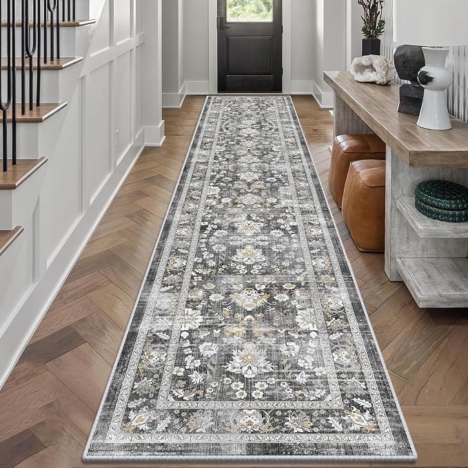 LOKHOM Washable Runner Rug, 2x10 Non-Slip Vintage Farmhouse Hallway Runner Rug - Image 3