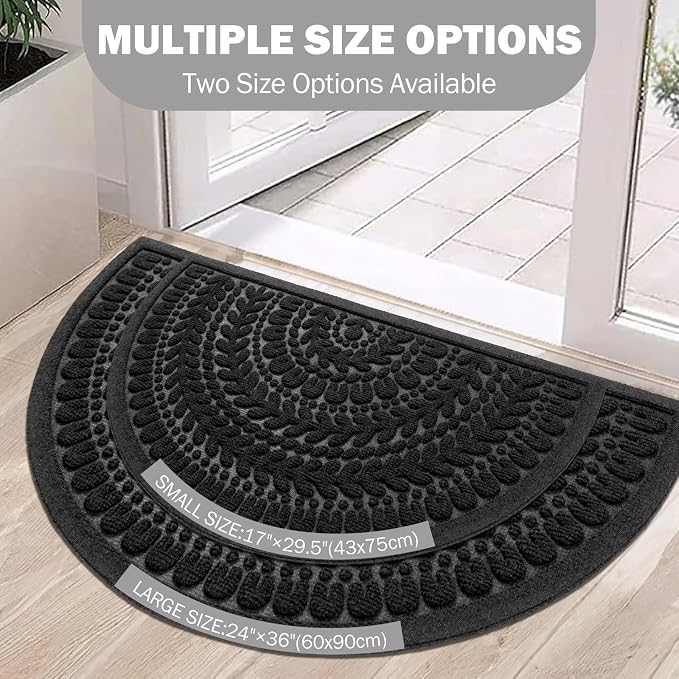 RORA Half Circle Door Mat Front Door Mat Outside Entrance Welcome Mats Outdoor - Image 5